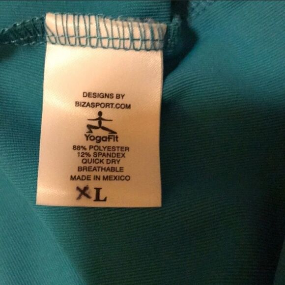 NWOT Yogafit Tank Teal Black Trim Large - Picture 5 of 6